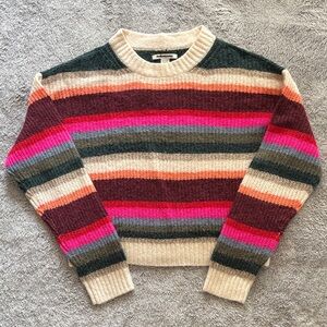 American Eagle Outfitters Colorful Striped Crop Sweater